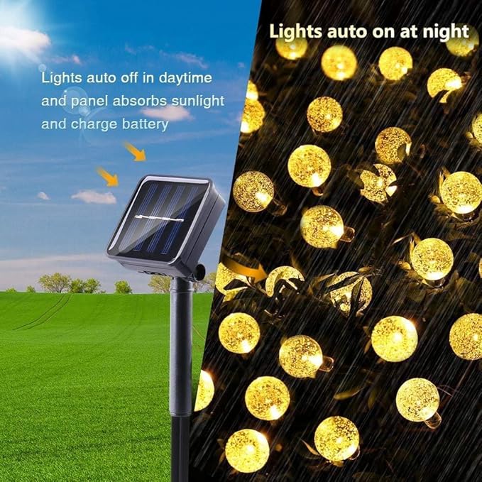 Toodour Solar String Lights Outdoor Waterproof, 56ft 100 LED Globe String Light - Image 3