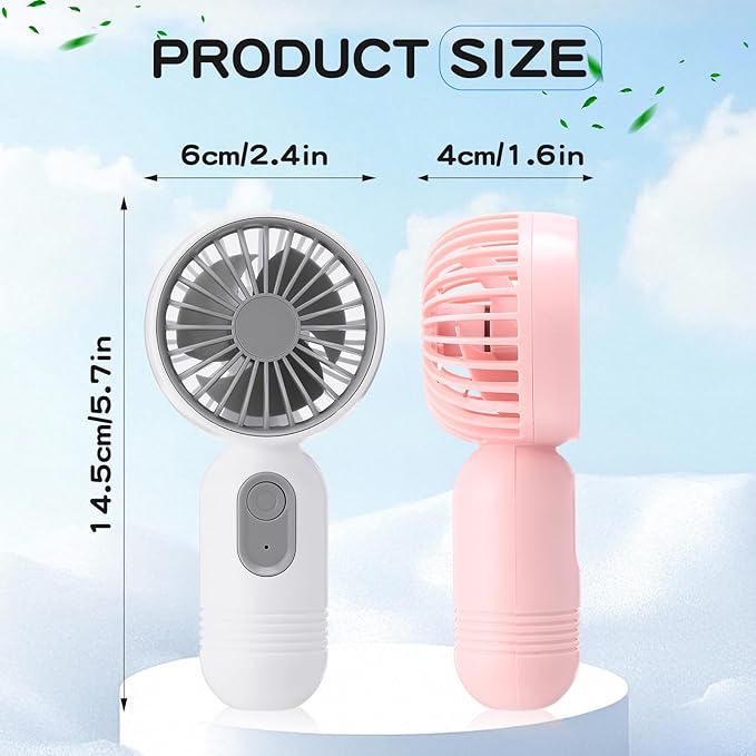Rossesay 3 Pcs Mini Portable Fan Bulk Cute Handheld Lightweight Small Little - Image 2