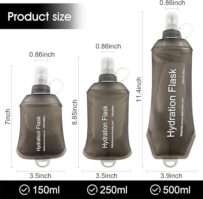 WILDREEDS 150ml Soft Flask, TPU Collapsible Soft Water Bottle - Image 4