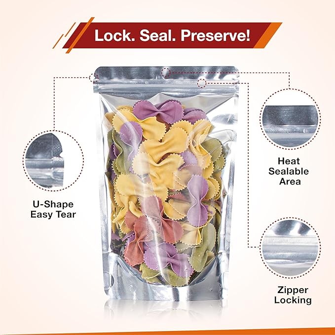 BELLE KR® 5x8 Mylar Bags with Window Stand Up - Image 4