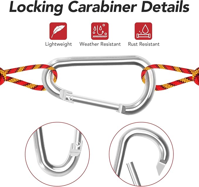 24pc Aluminum Carabiner Clip D Ring, Keychain Spring Hook, Small Carabiners Set - Image 4