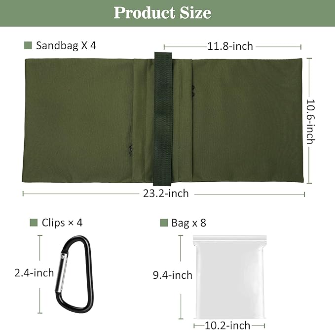 Aimosen 4 Packs Sandbags Military Green Weight Bags - Image 4