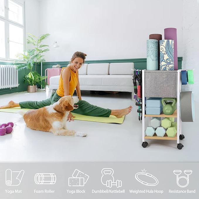 Weight Rack Dumbbell Rack Garage Storage Organization Garage Shelving Yoga Mat - Image 4