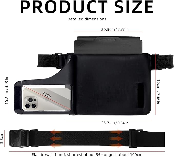 Waterproof bag Fanny Pack with Phone Case, Water proof Phone Pouch Dry Bag Keep - Image 2