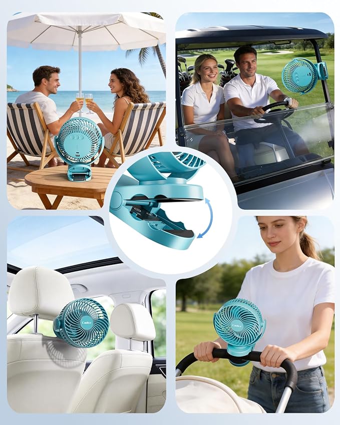 Camping Fan with Remote Control - 12000mAh Rechargeable Battery Powered Fan - Image 7