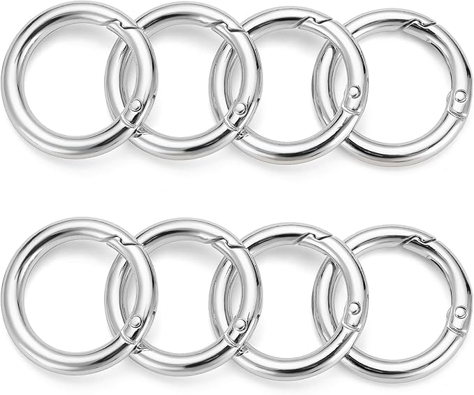 Gkeygo Key Ring Clip, 4/5 Inch Keychain Rings, 8 Pack Round Carabiner Clip - Image 9