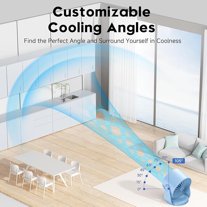 YOSHENMO Desk Fan, Turbo Table Fan - Image 6