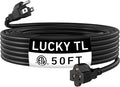 LUCKY TL Indoor Outdoor Extension Cord, 16/3 Gauge Black Long Extension Cord by LUCKYTL
