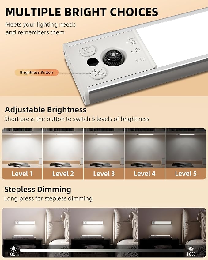 EZVALO 14.5inch Under Cabinet Lighting, LED Motion Sensor Light Indoor - Image 6