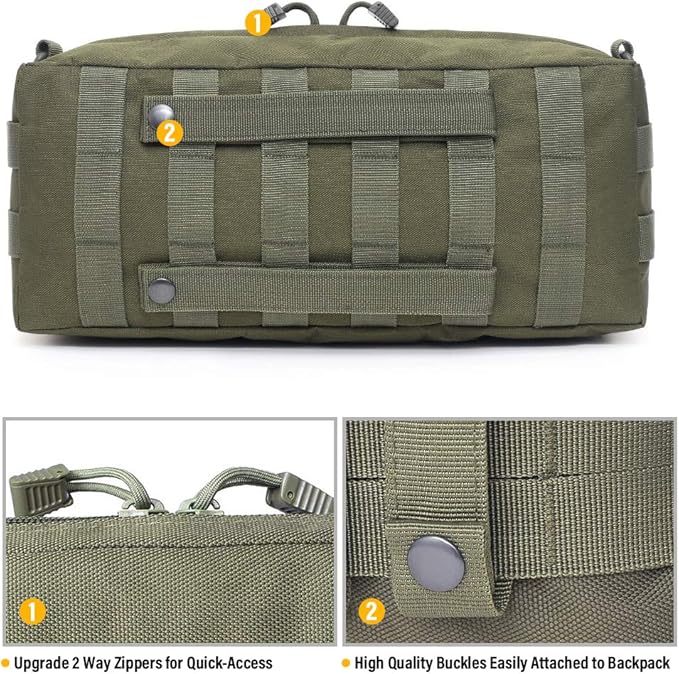 WYNEX Large Molle Pouch, Tactical Molle Bag Vertical Admin Pouch, Modular - Image 6