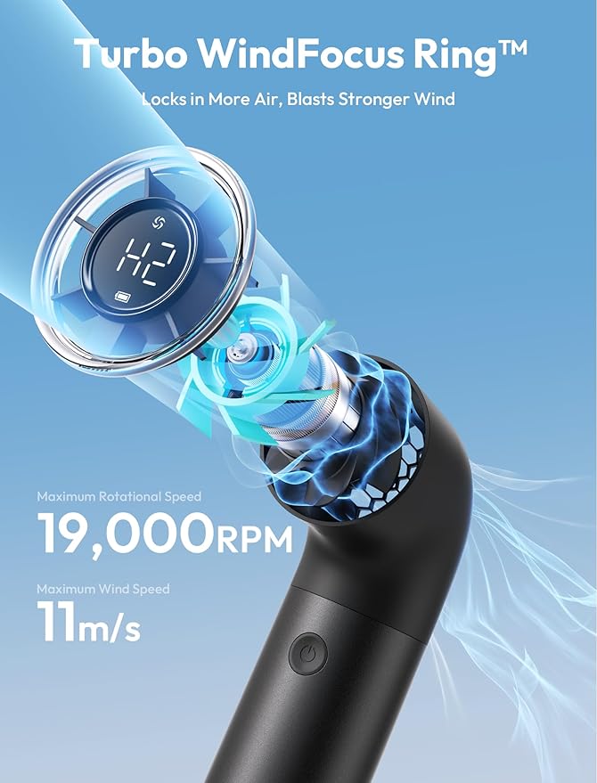Aecooly Portable Handheld Fan, Powerful Turbo Mini Fan, 19000 RPM High Speed - Image 3