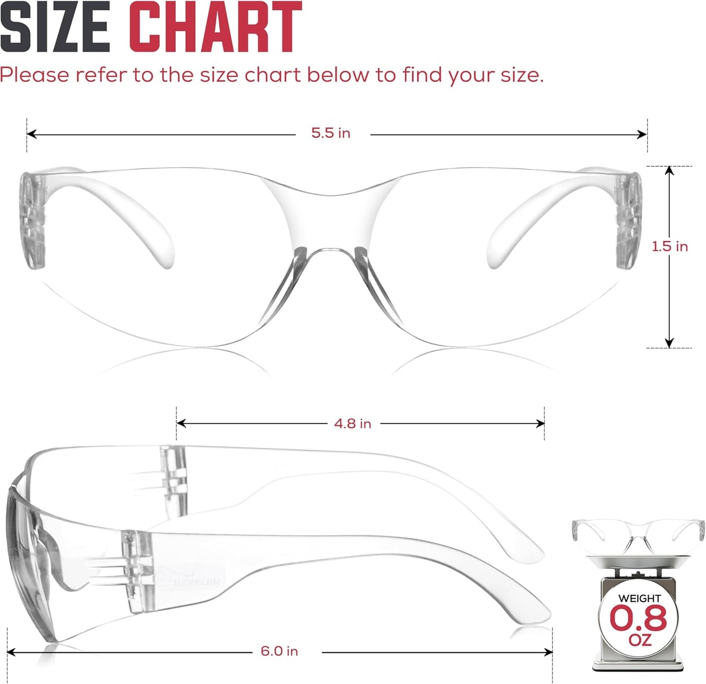 SAFE HANDLER Hyline Anti-Fog Color Safety Glasses Variety, Impact Resistant, Polycarbonate, Anti-Scratch