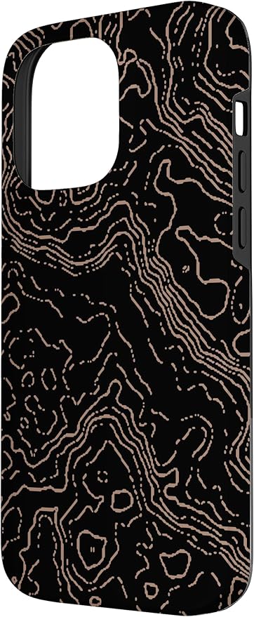 Topography Black & Brown Abstract Pattern Topographic Map Case - Image 2