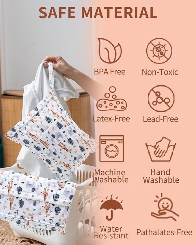 babygoal Animal Wet Dry Bags 3 Pack, Waterproof Travel Bags - Image 6