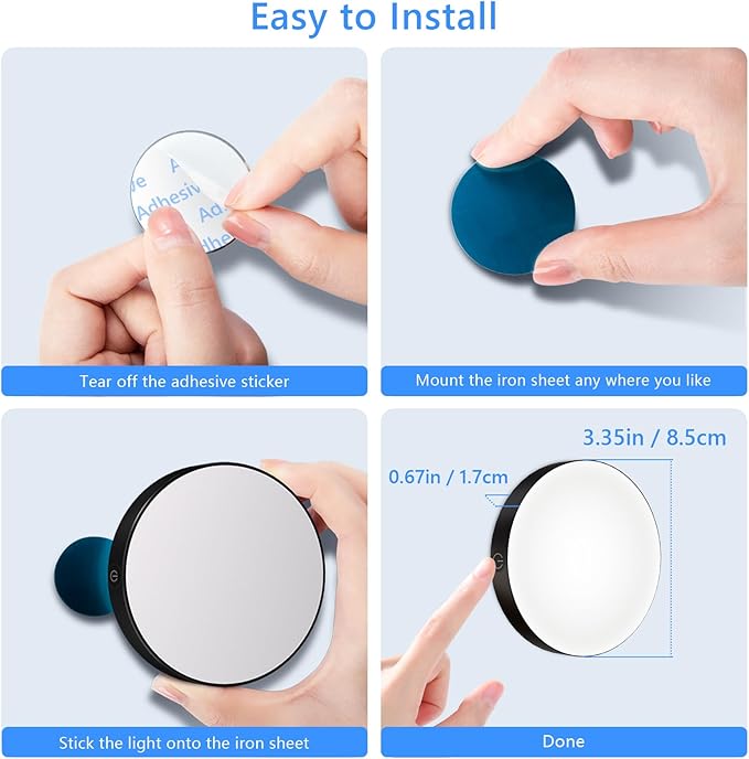 Ferswe Rechargeable Tap Light 6000K, Dimmable Touch Light - Image 5