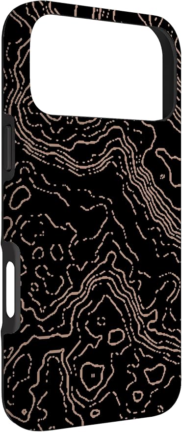 Topography Black & Brown Abstract Pattern Topographic Map Case - Image 3