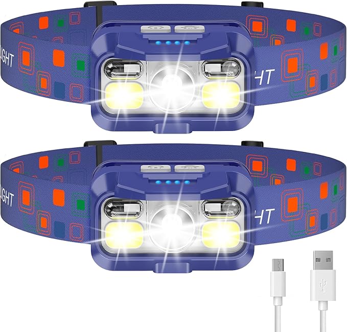 LHKNL Headlamp Rechargeable, Lumen Super Bright Motion Sensor Head Lamp - Image 8