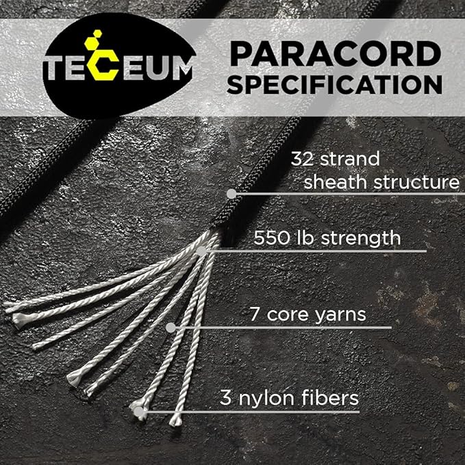 TECEUM Reflective Paracord Rope 1000 – 1000ft/200ft/100ft/50ft – 40+ Colors – - Image 2