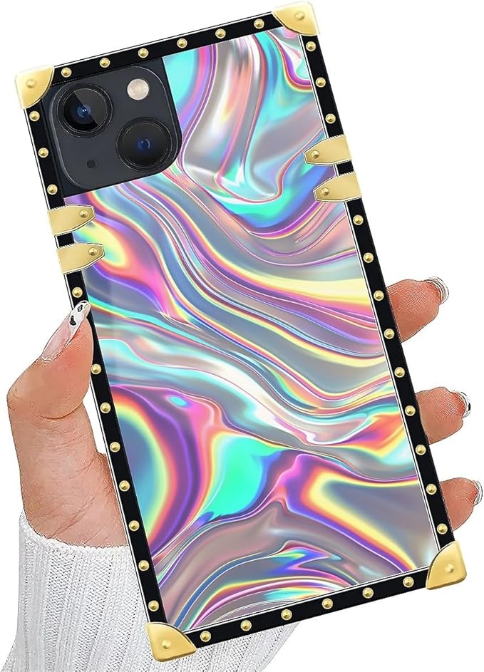 Compatible with iPhone 13 Case, Holographic Abstract Iridescent Textures Luxury - Image 5