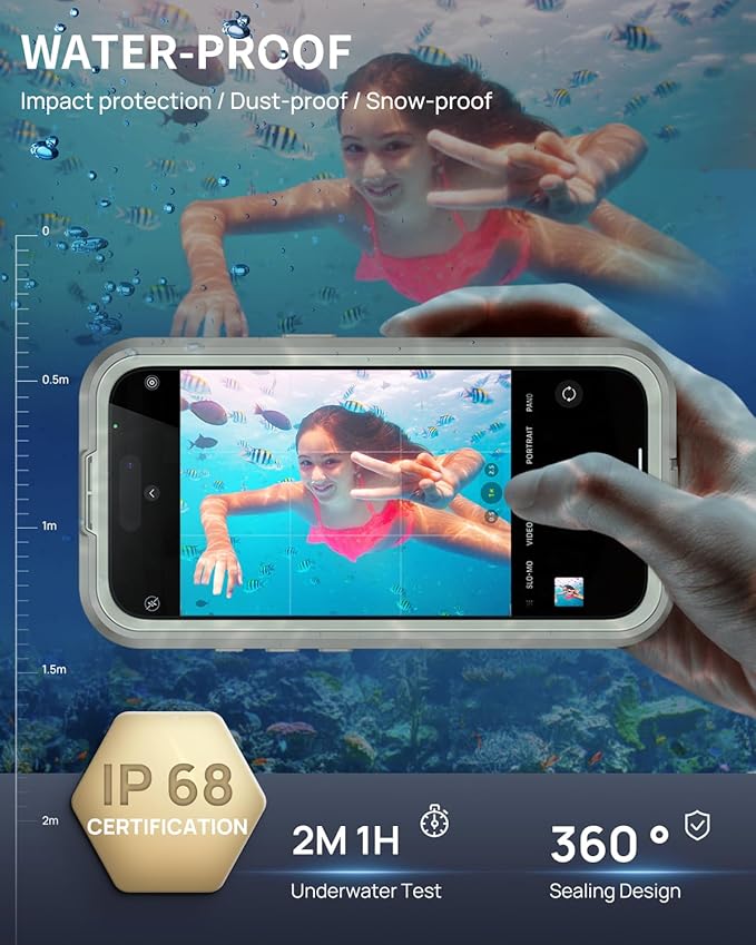 Lanhiem Magnetic for iPhone 16 Pro Case, IP68 Waterproof Dustproof Case - Image 2