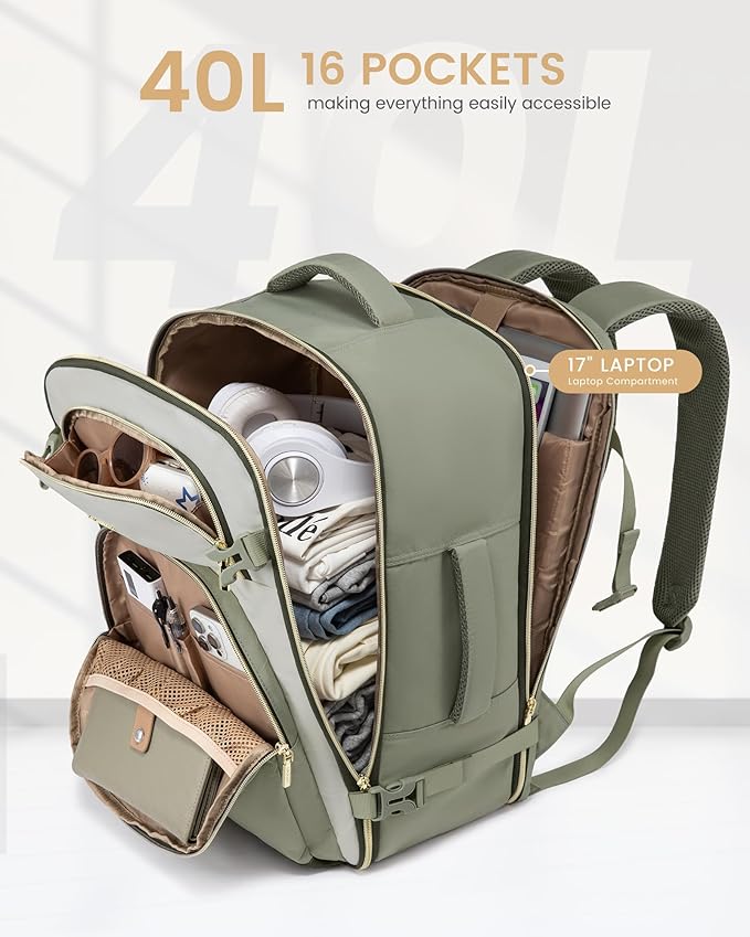 LOVEVOOK Travel Essentials Carry on Backpack 40L Travels Backpack - Image 3