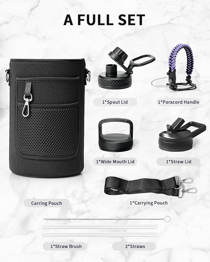 Trebo Water Bottle 64oz with Paracord Handle, Half Gallon Large Vacuum Triple - Image 7
