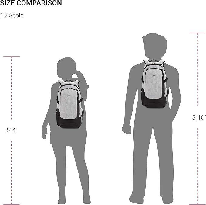 SwissGear 3598 Backpack, Narrow Daypack, Light Grey/Heather - Image 6