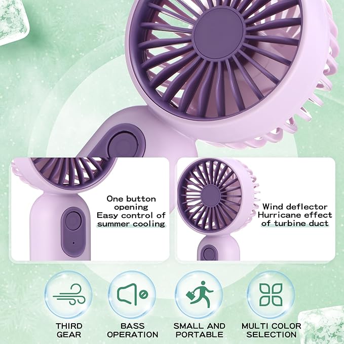 Rossesay 6 Pcs Mini Portable Fan Bulk Cute Handheld Lightweight Small Little - Image 5