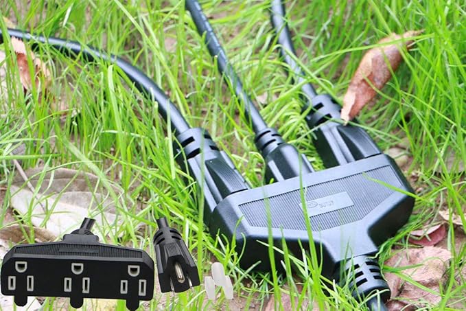 3 Outlet Extension Power Cord 105℃ Temperature Resistant Waterproof Cable 14AWG - Image 8