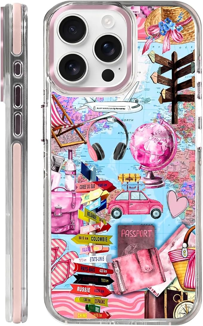 Case for iPhone 14 Pro Max, Cover Holiday Trip World Map Phone Case Design，for by Toulas