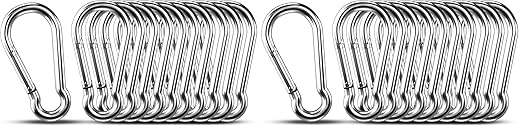 Small Carabiner Clip Hooks, 304 Stainless Steel Spring Snap Hook Fits Camping by KINLINK