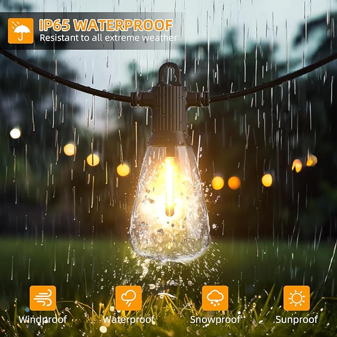 FOOMAN LED Outdoor String Lights, 200FT Outside Waterproof Patio Lights - Image 4