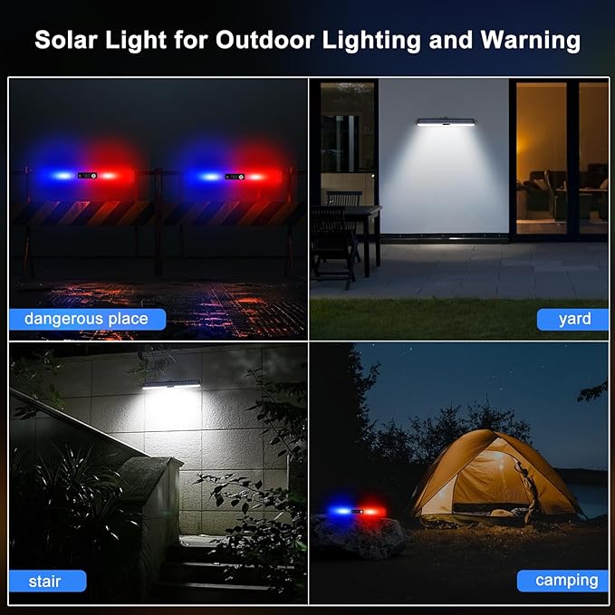 Aolyty Solar Lights Outdoor, 3 Work Modes Solar Strobe Lights Waterproof - Image 3