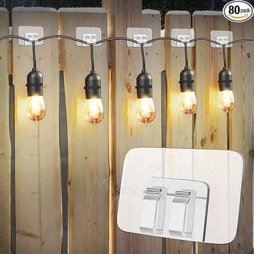 80Pcs Hooks for Outdoor String Lights Clips: Heavy Duty Cable Clips by Unknown