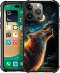 for iPhone 14 Pro Case, Star Cave Hungry Wolf Pattern Graphic Design Girl Boy by FKBRCL4U