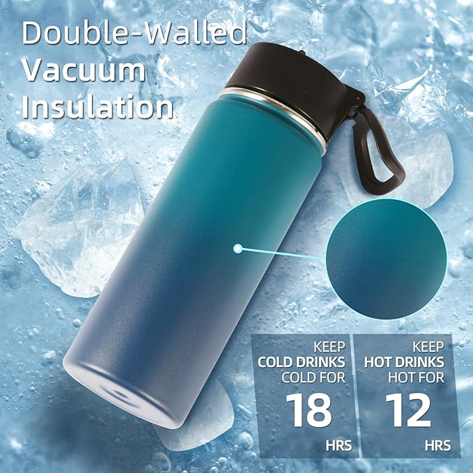 Volhoply 18oz Insulated Water Bottle Bulk 4 Pack, Kids Stainless Steel Water - Image 5