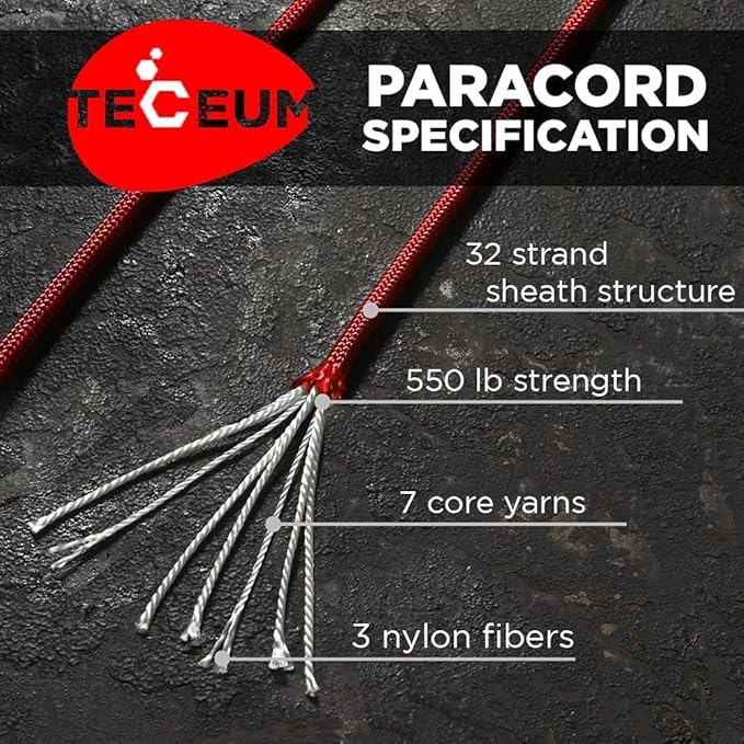 TECEUM Reflective Paracord Rope 1000 – 1000ft/200ft/100ft/50ft – 40+ Colors – - Image 2