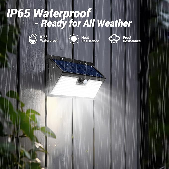 vighep Solar Motion Lights Outdoor, 318 LED Waterproof Fence Light Solar Powered - Image 5