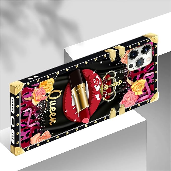 Compatible with iPhone 12 Pro Max Case, Queen Lip Crown Leopard Print Luxury - Image 4