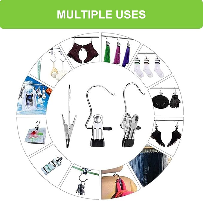 Laundry Hooks Hanging Clips Clothes Pins Closet Hanger Organizer Clamps Socks - Image 7