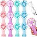Woanger 12 Pcs Mini Handheld Fan Bulk 3 Speed USB Electric Battery Operated by Woanger