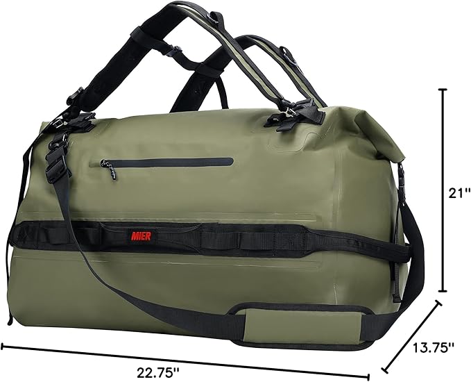 MIER Waterproof Duffel Bag Motorcycle Dry Bag Backpack Large Roll-Top Heavy - Image 9