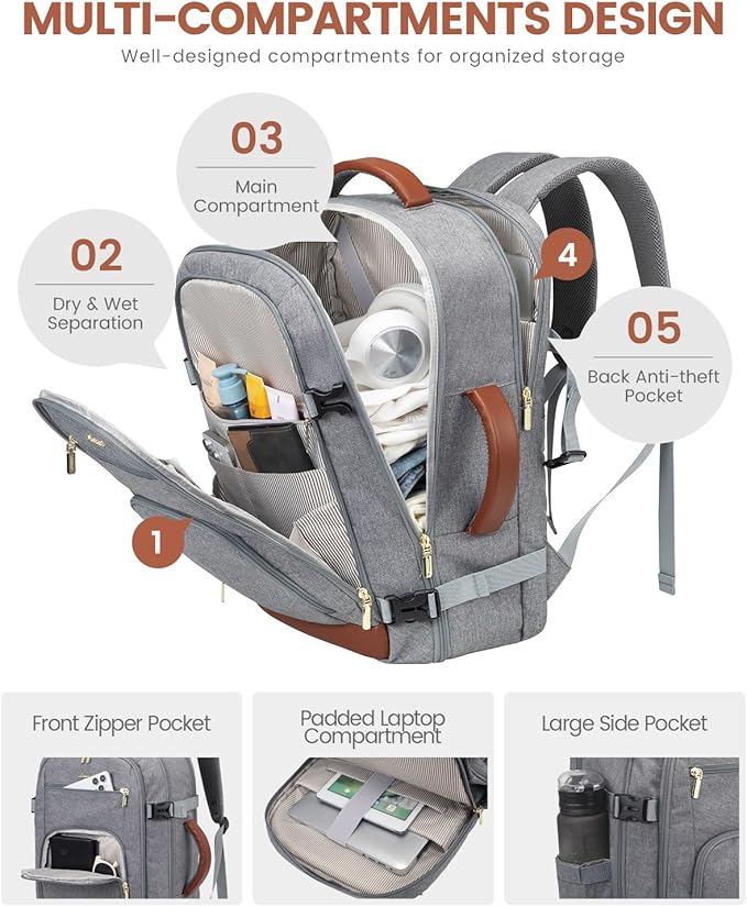 LOVEVOOK Carry On Travel Backpack - Image 4