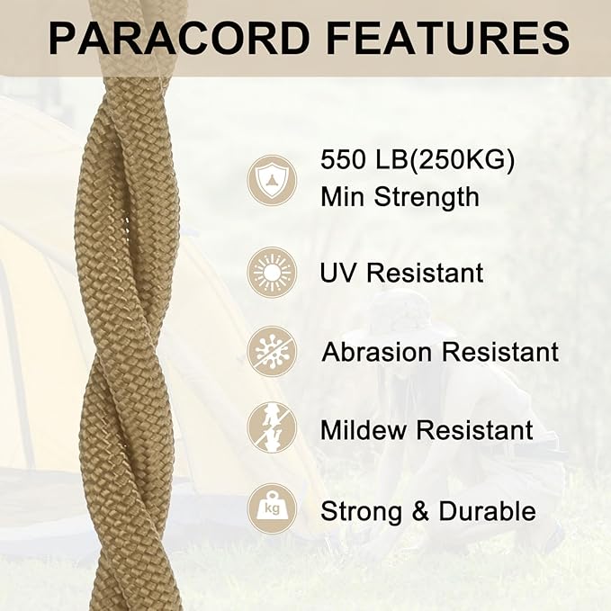 550 Paracord Rope 10ft, 4mm Thin Paracord Nylon Cord 7-Strand Core - Image 6
