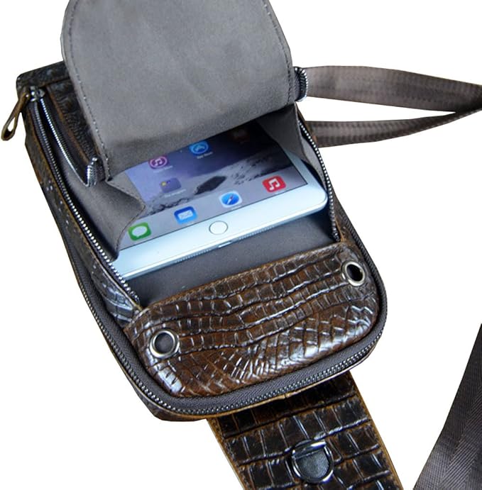 Hebetag Crocodile Genuine Leather Sling Bag Backpack - Image 6
