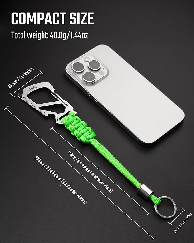 KeyUnity KC04 Paracord Keychain Carabiner Clip, Braided Lanyard - Image 5