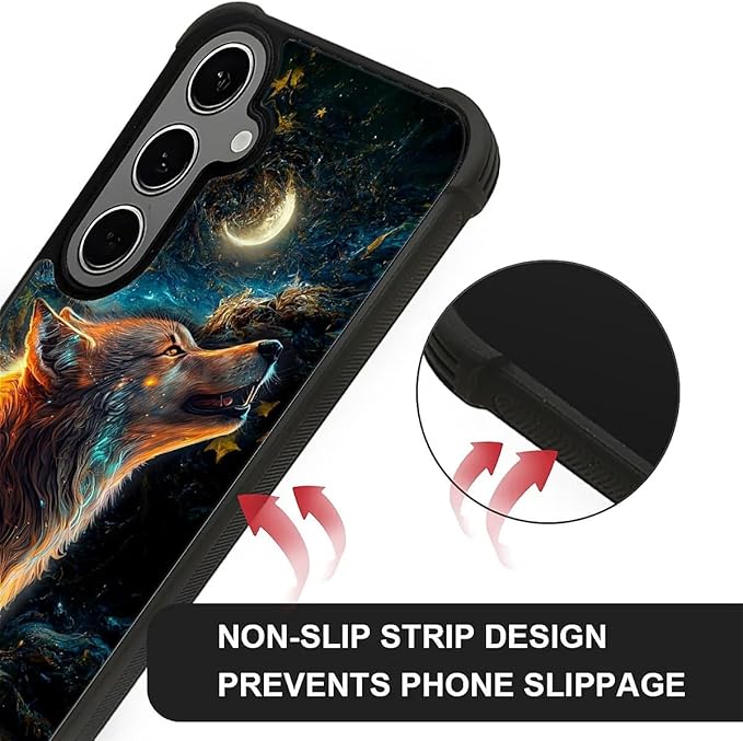 for Samsung Galaxy S24 S25 Plus Case, Star Cave Hungry Wolf Pattern Graphic - Image 5