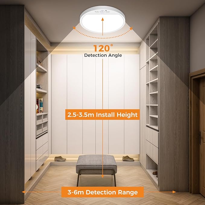 slochi 4Pack Motion Sensor Light Indoor Wired, 8.7 Inch 3000K/4000K/6500K - Image 7