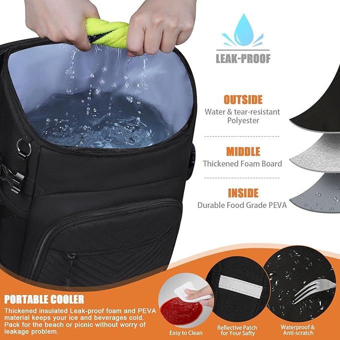 Cooler Backpack Insulated Leakproof Waterproof Backpack Cooler Bag 30/45 Cans - Image 3