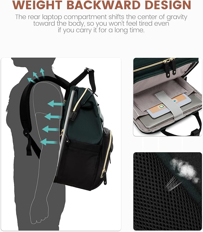 LOVEVOOK Laptop Backpack for Women, 15.6'' Waterproof Nurse Bag Teacher Work - Image 5